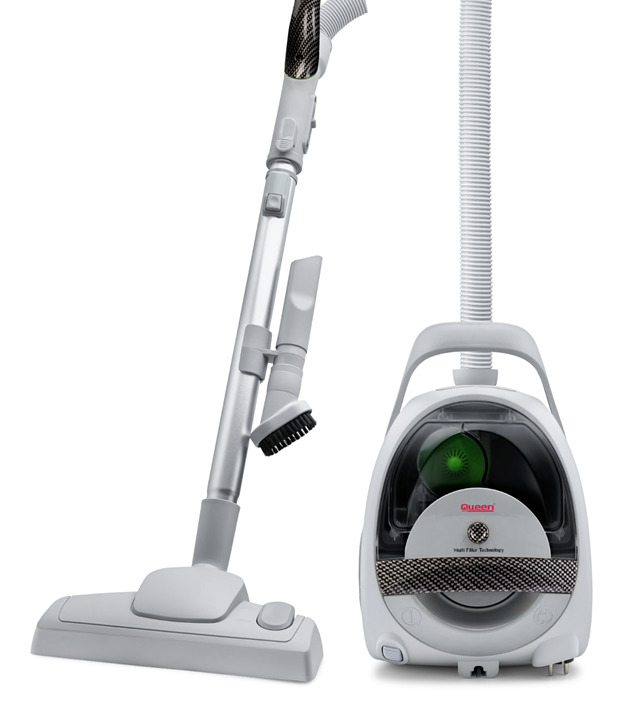 Queen - Queen Carbon 900 Watt QVC-25C 60% Energy Consumption 430 Watt Vacuum Cleaner Total reach of 7.5 meters